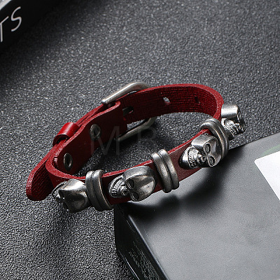 Cowhide Cord Bracelets PW-WG51325-02-1