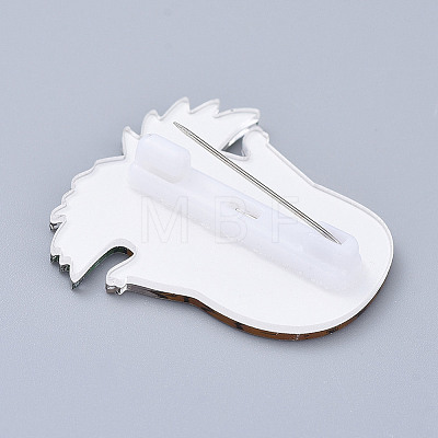 Acrylic Safety Brooches JEWB-D006-C06-1
