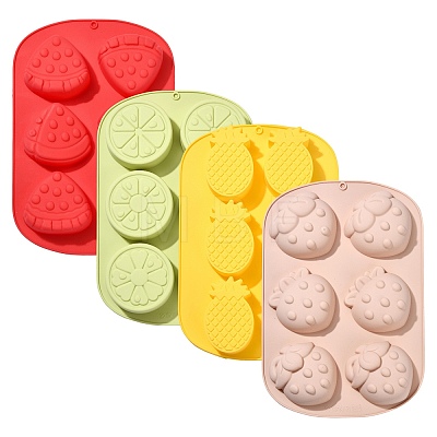 4Pcs 4 Styles Fruit Silicone Molds ST-CJ0043-082-1