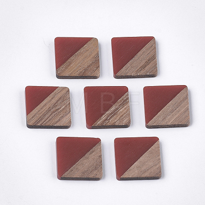 Resin & Walnut Wood Cabochons RESI-S358-A-90B-1