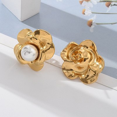 304 Stainless Steel Stud Earrings EJEW-Z084-05G-02-1