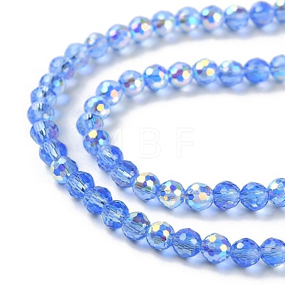 Transparent Electroplate Glass Beads Strands GLAA-Q099-B01-02-1