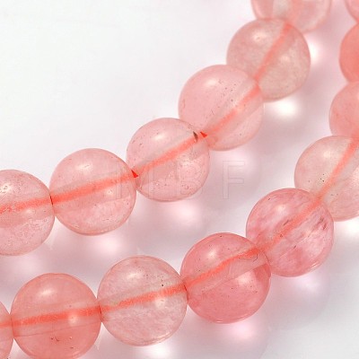 Cherry Quartz Glass Beads Strands GSR6mmC054-1