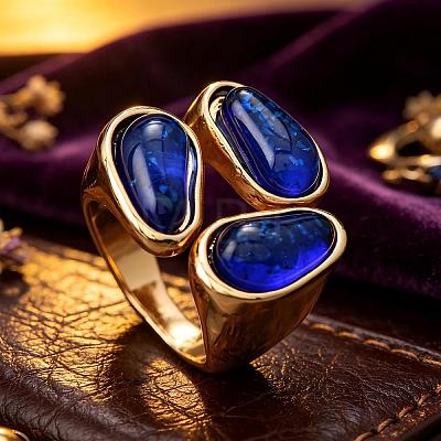 Zinc Alloy Resin Finger Rings for Women UQ0861-1-1