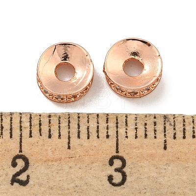 Brass Cubic Zirconia Spacer Beads KK-L215-004B-RG04-1