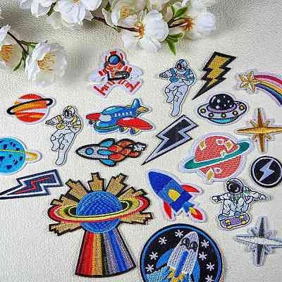 20Pcs 20 Style Computerized Embroidery Cloth Iron on/Sew on Patches DIY-SZ0006-99-1
