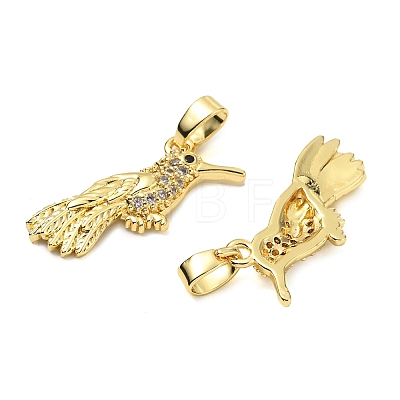 Brass Micro Pave Clear Cubic Zirconia Pendants KK-G533-07C-G-1
