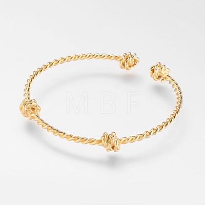 Brass Twisted Cuff Bangle BJEW-P168-F06-1