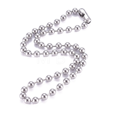 304 Stainless Steel Ball Chain Necklace NJEW-G340-05P-03-1