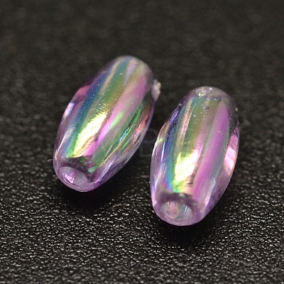 AB Color Plated Rice Electroplated Eco-Friendly Transparent Acrylic Beads PACR-I002-20-1