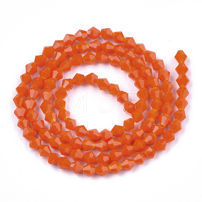 Opaque Solid Color Glass Beads Strands X-GLAA-Q080-4mm-B03-1