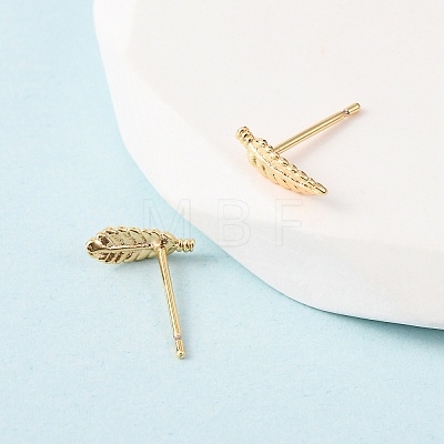 Brass Stud Earrings EJEW-L278-08G-1