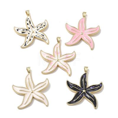 Brass Enamel Pendants KK-Z153-18G-1