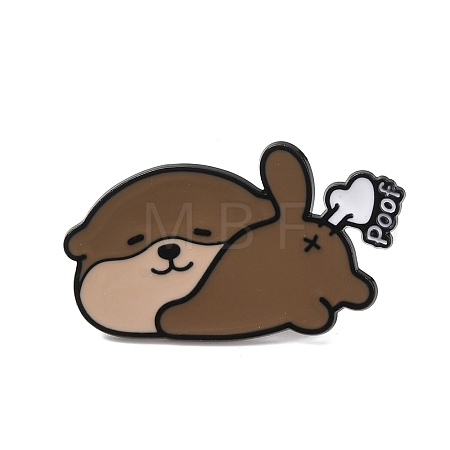 Bank Beaver with Word Poo Enamel Pins JEWB-K019-02D-EB-1