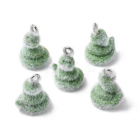 Animal Flocking Resin Pendants RESI-A049-03D-1