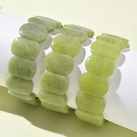 Natural Lemon Quartz Beads Stretch Bracelets for Women Men BJEW-I323-02Q-1