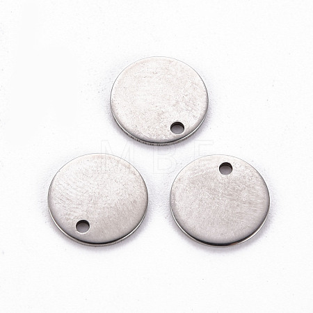 Non-Tarnish 201 Stainless Steel Stamping Blank Tag Pendants STAS-T058-10mm-P-1