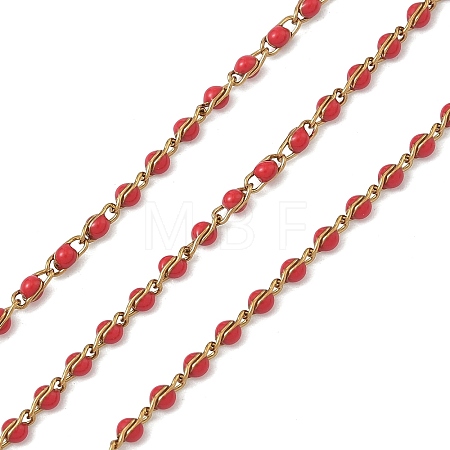 304 Stainless Steel Enamel Twisted Chains STAS-R100-40G-05-1