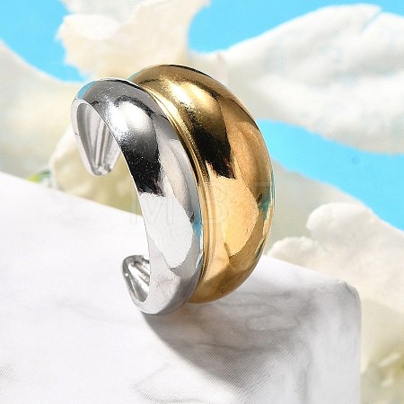 304 Stainless Steel Open Cuff Rings for Unisex RJEW-R010-06G&S-1