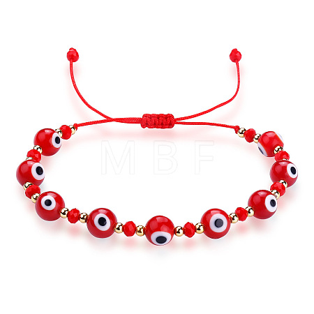 Glass Evil Eye Braided Bead Bracelet QD5460-2-1