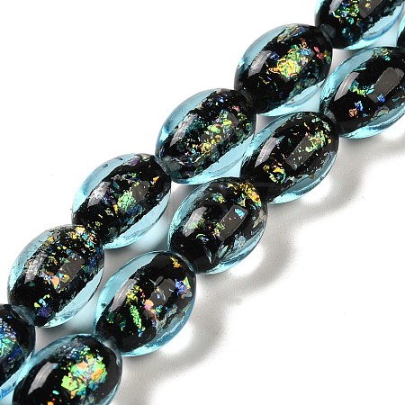 Handmade Dichroic Foil Glass Beads Strands DICH-U001-12H-1