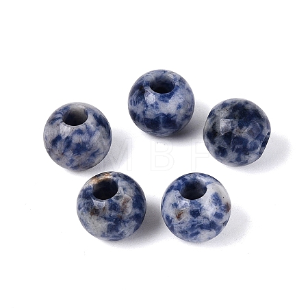 Natural Blue Spot Jasper European Beads G-Q602-09B-07-1
