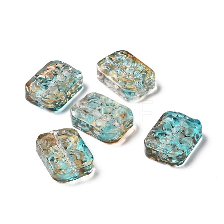 Transparent Spray Painted Glass Beads GLAA-I050-08I-1