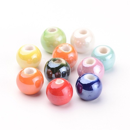 Glazed Porcelain Beads PORC-D001-18mm-M-1