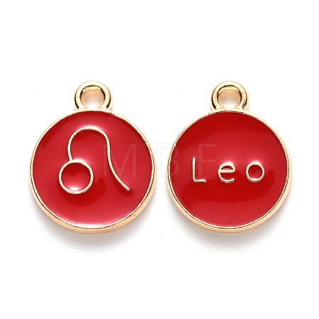 Alloy Enamel Pendants X-ENAM-S124-01B-07G-1