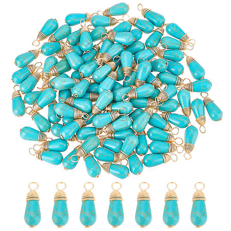 100Pcs Synthetic Turquoise Pendants FIND-AR0004-20-1