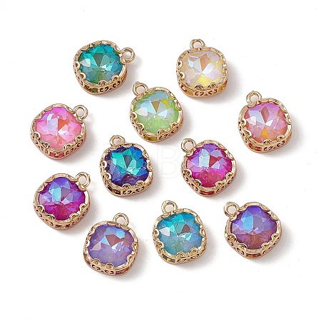 Square K9 Glass Charms GLAA-A005-12LG-1
