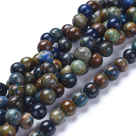 Natural Chrysocolla Beads Strands G-L505-24-6mm-1