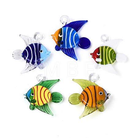 Handmade Lampwork Pendants LAMP-T025-02M-1