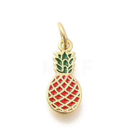 Real 18K Gold Plated Brass Enamel Charms KK-L225-001G-01-1