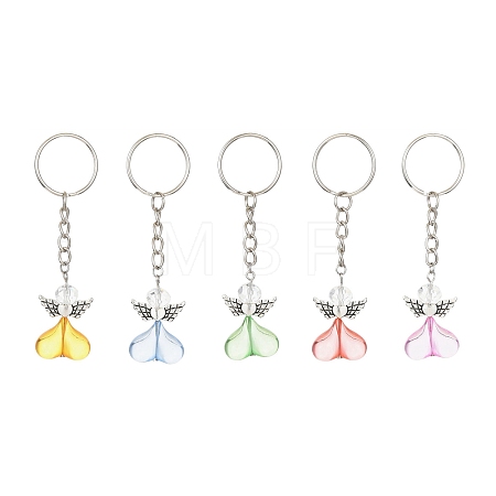 Heart Angel Acrylic & Alloy Keychains KEYC-JKC00583-01-1