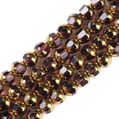 Electroplate Glass Beads Strands EGLA-Q128-04A-FP05-1