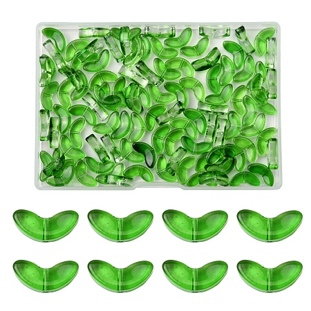 100Pcs Spray Painted Transparent Glass Beads GLAA-FS0002-04-1