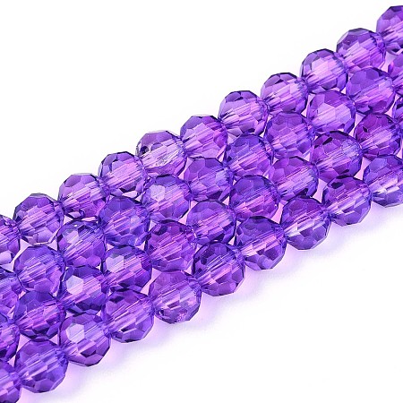 Baking Paint Transparent Glass Beads Strands DGLA-A035-T6mm-A11-1