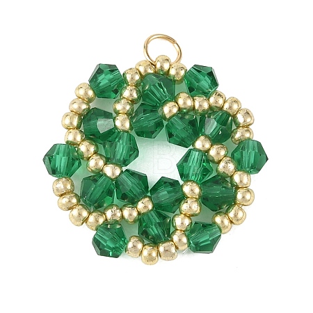 Imitate Austrian Crystal Bicone Glass Beaded Pendants PALLOY-MZ01394-01-1