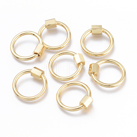 Brass Screw Carabiner Lock Charms X-KK-I673-09G-1