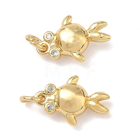 Brass Micro Pave Cubic Zirconia Charms KK-A291-12E-G-1