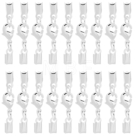 24Pcs Brass Clip Ends With Lobster Claw Clasps KK-CL0001-04-1