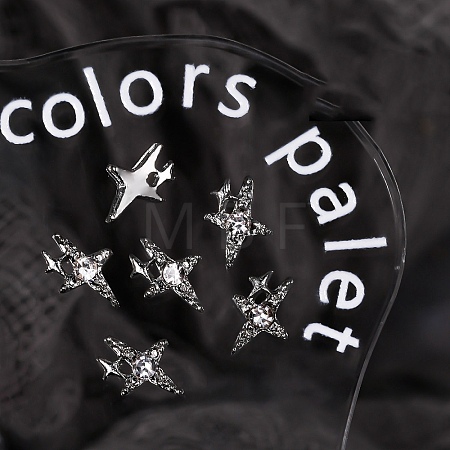 Star Alloy Rhinestone Cabochons MRMJ-WH0075-114-07-1