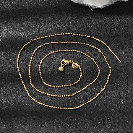 1.2MM Unisex 304 Stainless Steel Ball Chain Necklaces NJEW-P356-14G-1