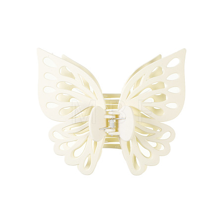 Large Frosted Butterfly Hair Claw Clip OHAR-PW0003-006E-1