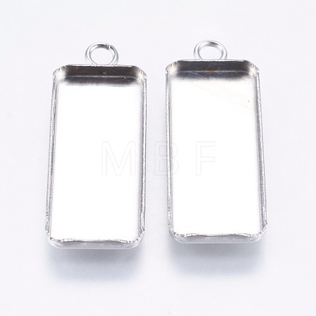 Tarnish Resistant 304 Stainless Steel Pendant Cabochon Settings X-STAS-I069-36-1