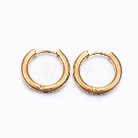 Ion Plating(IP) 304 Stainless Steel Huggie Hoop Earrings EJEW-F111-18mm-G-1