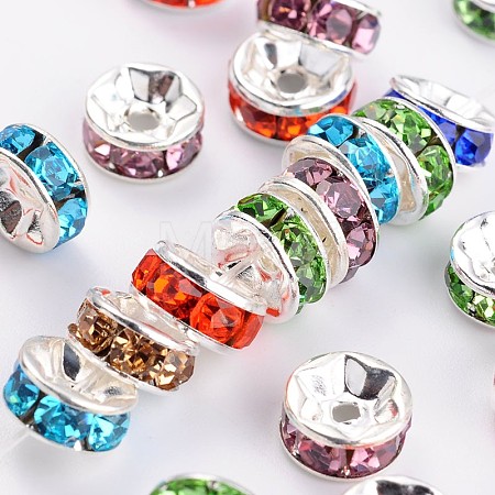 Brass Grade A Rhinestone Spacer Beads RSB037NF-1