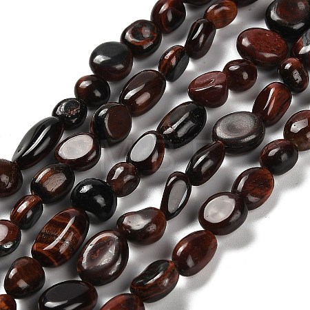 Natural Red Tiger Eye Beads Strands G-P497-01E-24-1