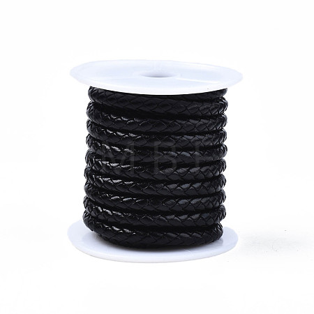 Braided Cowhide Leather Cord NWIR-N005-01C-5mm-1